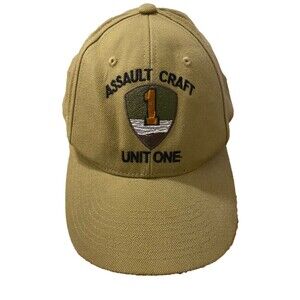 The Corps Assault Craft Unit One Navy Baseball Cap/Hat~Beige/Tan~SurfRiders ACU1